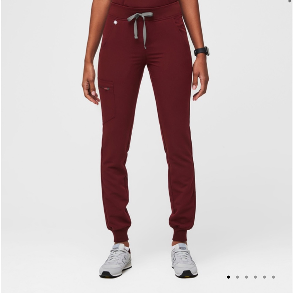 Figs Burgundy Zamora Jogger Scrub Pants